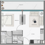 سامانا هيلز ساوث - شقة غرفة وصالة – النوع 1