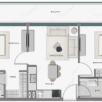 سامانا هيلز ساوث - شقة غرفتين وصالة – النوع 2