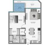 شقة بغرفة نوم واحدة + حمام سباحة